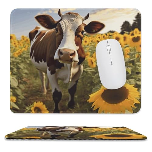 Mauspad, 24,9 x 30 cm, rutschfest, wasserdicht, Gaming-Mauspad für kabellose Maus, Computer, Laptop, Bürokuh in Sonnenblumen Mauspad, 24,9 x 30 cm, rutschfest, wasserdicht, Gaming-Mauspad für kabellose Maus, Computer, Laptop, Bürokuh in Sonnenblumen von VFMKT