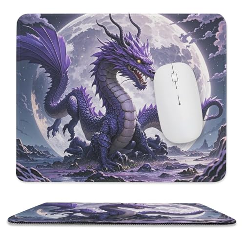 Mousepad 24,9 x 30 cm, rutschfestes, wasserdichtes Gaming-Mauspad für kabellose Maus, Computer, Laptop, Büro, violetter Drache, violetter Mond Mousepad 24,9 x 30 cm, rutschfestes, wasserdichtes Gaming-Mauspad für kabellose Maus, Computer, Laptop, Büro, violetter Drache, violetter Mond von VFMKT