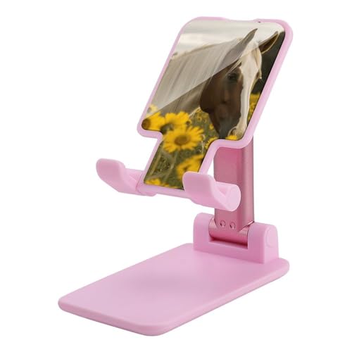 VFMKT Faltbarer Handy-Ständer, verstellbarer Winkel, Höhe, Desktop-Handyhalterung, tragbar, Gänseblümchen und Pferd, kompatibel mit allen Smartphones, rosa Stil VFMKT Faltbarer Handy-Ständer, verstellbarer Winkel, Höhe, Desktop-Handyhalterung, tragbar, Gänseblümchen und Pferd, kompatibel mit allen Smartphones, rosa Stil von VFMKT
