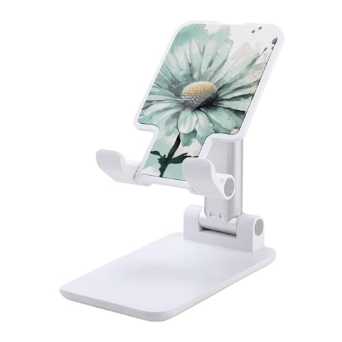 VFMKT Faltbarer Handy-Ständer, verstellbarer Winkel, Höhe, Desktop-Handyhalterung, tragbar, mintgrün, Aquarell, Gänseblümchen, kompatibel mit allen Smartphones, Weiß VFMKT Faltbarer Handy-Ständer, verstellbarer Winkel, Höhe, Desktop-Handyhalterung, tragbar, mintgrün, Aquarell, Gänseblümchen, kompatibel mit allen Smartphones, Weiß von VFMKT