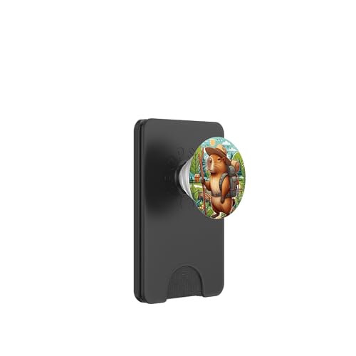 Nature Lover Cute Capybara Explorer mit Gehstock PopSockets PopWallet für MagSafe Nature Lover Cute Capybara Explorer mit Gehstock PopSockets PopWallet für MagSafe von VG Productions