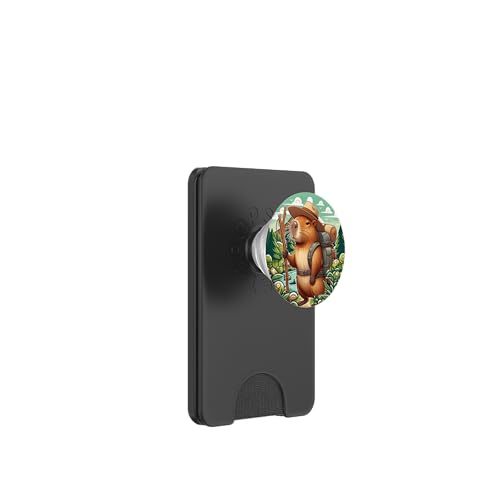 Nature Lover Cute Capybara Explorer mit Gehstock PopSockets PopWallet für MagSafe Nature Lover Cute Capybara Explorer mit Gehstock PopSockets PopWallet für MagSafe von VG Productions