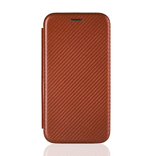 VGANA Brieftasche Hülle für Realme 9 Pro Plus, Hochwertige wasserdichte Flipbook Handyhülle aus Kohlefaser. Braun von VGANA
