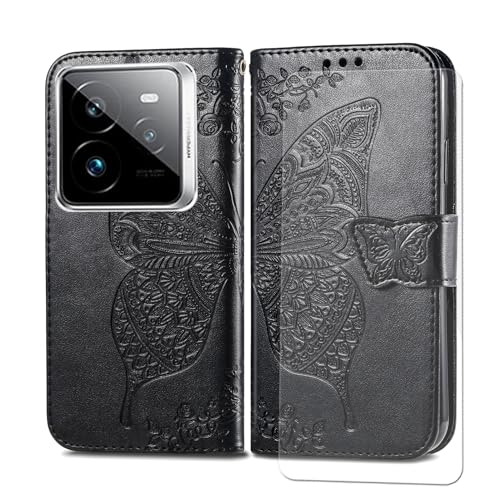 VGANA Hülle Kompatibel für Realme GT 7, Brieftasche Handyhülle mit 1 Pack Bildschirmschutz Schmetterling Schönes Muster mit Magnetverschluss. Schwarz VGANA Hülle Kompatibel für Realme GT 7, Brieftasche Handyhülle mit 1 Pack Bildschirmschutz Schmetterling Schönes Muster mit Magnetverschluss. Schwarz von VGANA