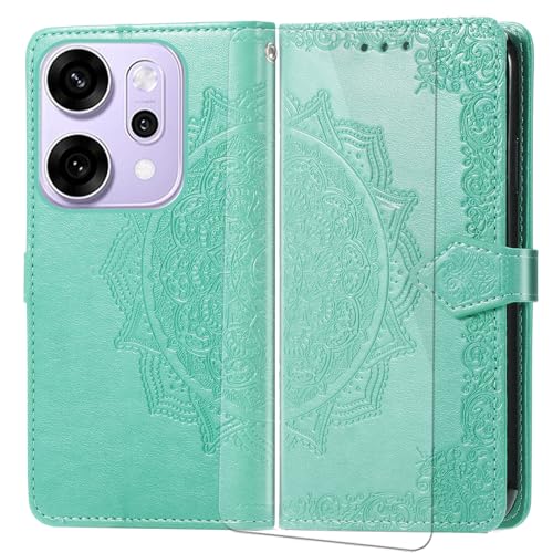 VGANA Hülle für Oppo Reno14, Premium PU Leder Klapphülle Brieftasche Lederhülle Elegante Relief mit 3 Kartenschlitz Handyhülle. Grün VGANA Hülle für Oppo Reno14, Premium PU Leder Klapphülle Brieftasche Lederhülle Elegante Relief mit 3 Kartenschlitz Handyhülle. Grün von VGANA