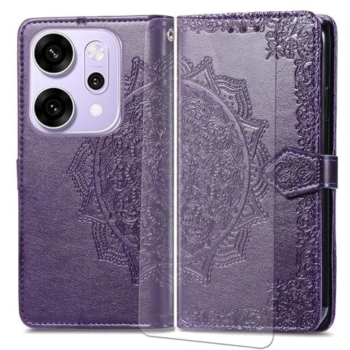VGANA Hülle für Oppo Reno14, Premium PU Leder Klapphülle Brieftasche Lederhülle Elegante Relief mit 3 Kartenschlitz Handyhülle. Lila VGANA Hülle für Oppo Reno14, Premium PU Leder Klapphülle Brieftasche Lederhülle Elegante Relief mit 3 Kartenschlitz Handyhülle. Lila von VGANA