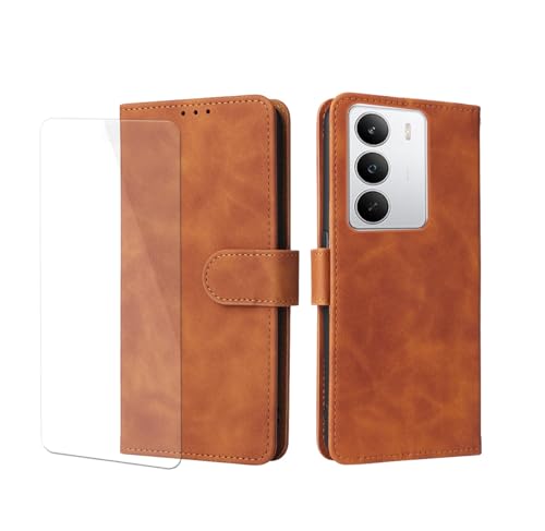 VGANA Hülle für Realmle C75, 1 Pack Bildschirmschutz und Brieftasche Handyhülle PU Lederbezug Einfache Mode Muster Buchstil Telefon Shell. Braun VGANA Hülle für Realmle C75, 1 Pack Bildschirmschutz und Brieftasche Handyhülle PU Lederbezug Einfache Mode Muster Buchstil Telefon Shell. Braun von VGANA