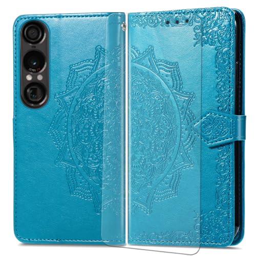 VGANA Hülle für Sony Xperia 1 Vll 5G, Premium PU Leder Klapphülle Brieftasche Lederhülle Elegante Relief mit 3 Kartenschlitz Handyhülle. Blau VGANA Hülle für Sony Xperia 1 Vll 5G, Premium PU Leder Klapphülle Brieftasche Lederhülle Elegante Relief mit 3 Kartenschlitz Handyhülle. Blau von VGANA