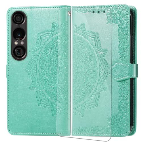 VGANA Hülle für Sony Xperia 1 Vll 5G, Premium PU Leder Klapphülle Brieftasche Lederhülle Elegante Relief mit 3 Kartenschlitz Handyhülle. Grün VGANA Hülle für Sony Xperia 1 Vll 5G, Premium PU Leder Klapphülle Brieftasche Lederhülle Elegante Relief mit 3 Kartenschlitz Handyhülle. Grün von VGANA