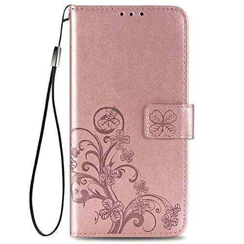 VGANA Hülle für ZTE Blade A75, Brieftasche Handyhülle Schönes Muster mit Magnetverschluss und Bracket Funktion. Roségold von VGANA