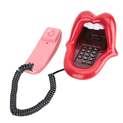 Beliebtes Modell, Rotes Telefon mit Großer Zunge, Schreibtischtelefon, Heimdekoration, Modischer und Attraktiver Stil für EIN Schönes Zuhause von VGEBY