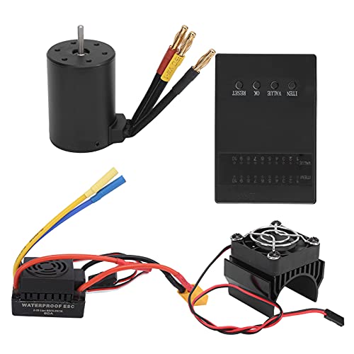 Brushless Motor 60A ESC Kühlkörper Programmierkarte Combo, 3650 3600KV Brushless Motor 60A ESC Programmierkarte Kühlkörper Combo Set für 1/8 1/10 RC Car Brushless Motor 60A ESC Kühlkörper Programmierkarte Combo, 3650 3600KV Brushless Motor 60A ESC Programmierkarte Kühlkörper Combo Set für 1/8 1/10 RC Car von VGEBY