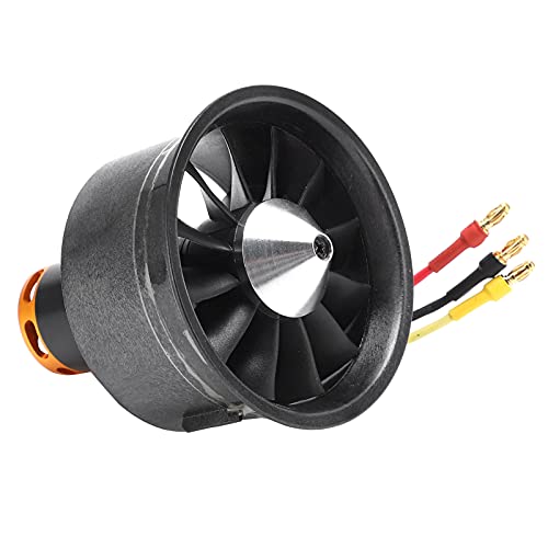 Bürstenloser Motor,QX-Motor 64mm EDF Set 2822-2400KV Bürstenloser Motor mit 12 Flügeln Abluftventilator für RC Flugzeug Jet Airplan Zubehör Für Modellflugzeuge von VGEBY