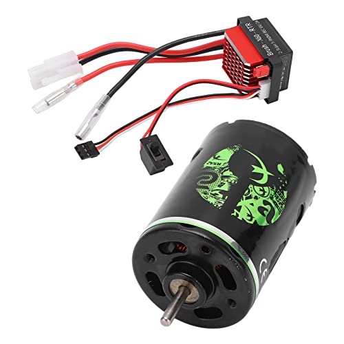 Bürstenmotor, 540 High Torsion Low Noise Dual-Betriebsmodus Niederspannungsschutz Bürstenmotor 360 A ESC für 1/10 RV, SUV, Short Truck, Truck, Kletterfahrzeug (27T) von VGEBY