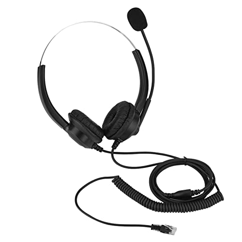 Call-Center-Headset mit Geräuschunterdrückung, Verlustfreiem Sound und Angenehmem, Superlanges Kabel für Klare Kommunikation (Kristallkopf) von VGEBY