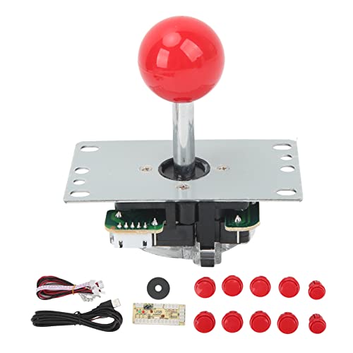 Controller-Joysticks, DIY-USB-Controller-Computer-Rocker-Game-Stick-Joysticks mit Steuerchip für Arcade-Spiele(Rot) Schach, Freizeitsport von VGEBY