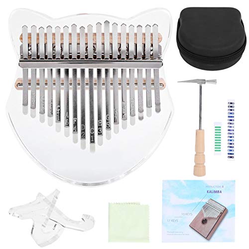 Kalimba Thumb Piano, Kalimba Crystal Shape Thumb Piano Kit 17 Key Beginner Music Instrument with Bag for decoration and practice(Trasparente) von VGEBY
