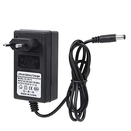 Ladegerät Adapter, Tragbarer Kunststoff-Akku Ladegerät Adapter Akku Schnellladegerät Kompatibel Mit Blendenpistole 100-240V(25.2V) Gobees Ladekabel von VGEBY