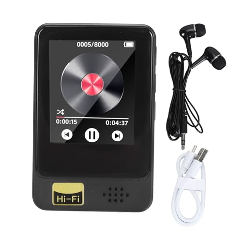 MP3-Musik-Player, Tragbarer Musik-MP3-Player, HiFi, Verlustfreie Klangqualität, Multifunktionaler Musik-Player, Bluetooth 5.0-Touchscreen-MP3-Player für Arbeitssport (Mit von VGEBY
