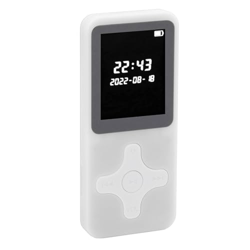 Musik-Player, Multifunktionaler Bluetooth 5.0 1,77-Zoll-LCD-Bildschirm, Tragbarer MP3-Player mit FM-Radio-Recorder (White) von VGEBY