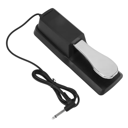 Piano Sustain Pedal, Universal Keyboard Sustain Pedal Schlagfestes Metall Sustain Pedal Keyboard Support Instrument Zubehör Silber für Keyboardspieler von VGEBY