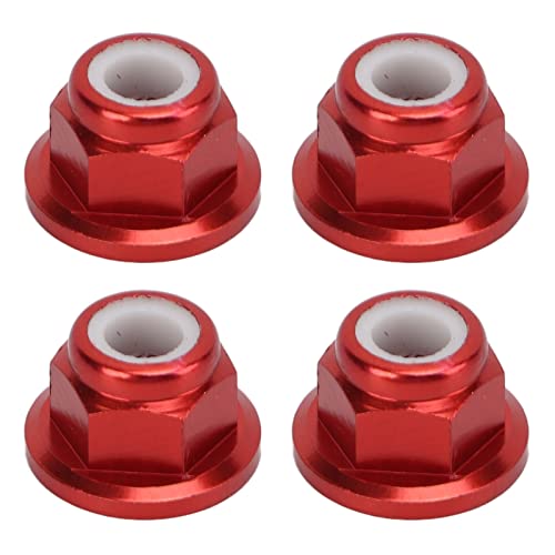 RC Auto Kontermutter, 4 Stück RC Auto Kontermutter 4 Mm Innendurchmesser Legierung Kontermuttern für 1/10 Ferngesteuertes Fahrzeug(rot) Auto Modelle von VGEBY