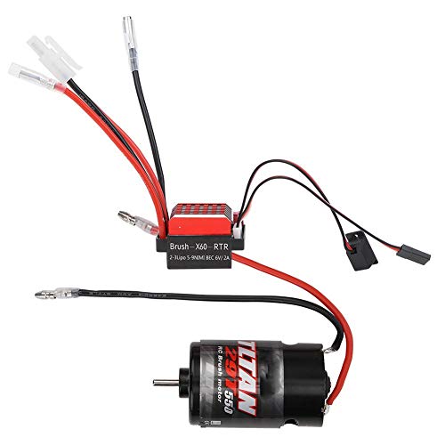 VGEBY RC Auto Motor mit ESC, 1:10 RC Car Universal 550 Brushed Motor mit 360A Zweiwege ESC für RC Auto Boot(29T) von VGEBY