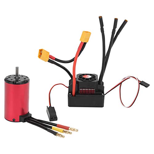 RC Brushless ESC und Motor Combo, 2050KV Motor + 120A Wasserdichter ESC mit XT60-Stecker Kompatibel mit 1/8 Ferngesteuerten Autos Modellspielzeug Zubehör Für Modellautos von VGEBY