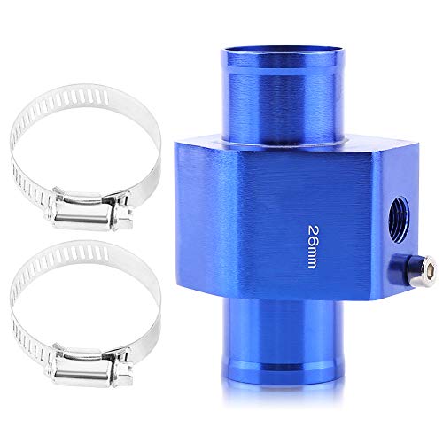 VGEBY Auto Wasser Temp Temperatur Gemeinsame Rohr Sensor Water Temp Joint Pipe Aluminum Kühlerschlauch Adapter 26-40MM Blau (Abmessung : 26MM) von VGEBY