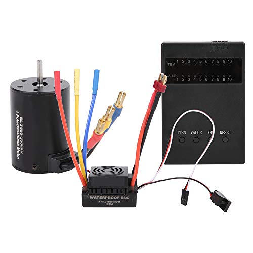 VGEBY Bürstenloser Motor, 3650 3500KV Programmkarte für bürstenlosen Motor 60A ESC Combo Set für 1/10 RC Car von VGEBY