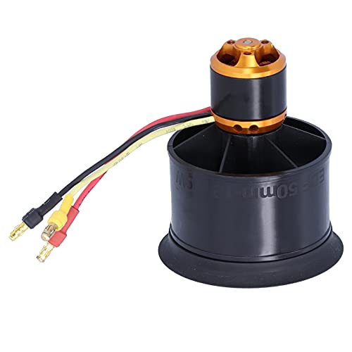 QX Brushless Motor, Schwarz QX-Motor QF2611-50mm Brushless Motor 3-4S mit 12 Flügeln Abluftventilator Kompatibel für RC Helikopter(Counterclockwise 4000KV) Zubehör Für Modellflugzeuge von VGEBY