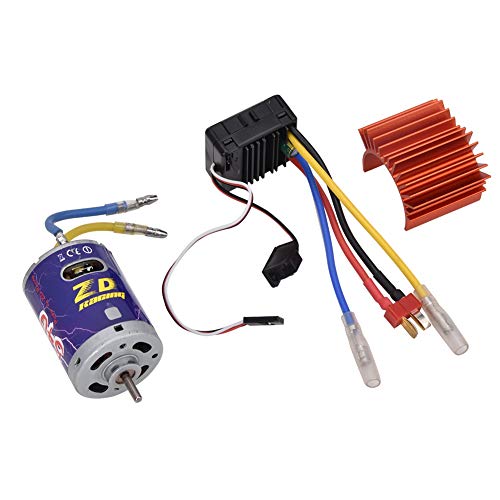 VGEBY RC Car Brushed Motor ESC Kit, 540 Brushed Motor 45A ESC Set Kit für 1/10 RC Truggy Truck Crawler (Orange) von VGEBY