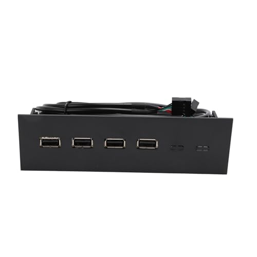 VGEBY USB-Frontplatten-Hub, 5,25 Zoll, 4 Anschlüsse, Hohe Geschwindigkeit, Stabiles Plug-and-Play, Optisches Laufwerk, Frontplatte für Desktop-Motherboard von VGEBY