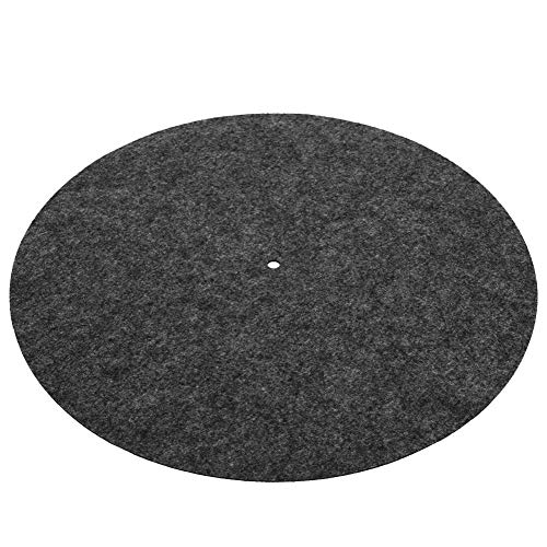 Plattenteller aus Vinyl, Anti-Vibrationskissen aus Wolle für Plattenspieler aus Vinyl, Schutzzubehör für Audiophile (schwarz) von VGEBY1