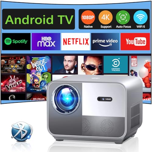 Beamer 4k VGKE T51,【Auto Focus/Keystone】 20000Lumens WiFi 6 Bluetooth Projektor,FHD Native 1080P Beamer 4K Heimkino,Video Projector für Telefon/Fire Stick/ PS5 HDMI AV USB Beamer 4k VGKE T51,【Auto Focus/Keystone】 20000Lumens WiFi 6 Bluetooth Projektor,FHD Native 1080P Beamer 4K Heimkino,Video Projector für Telefon/Fire Stick/ PS5 HDMI AV USB von VGKE