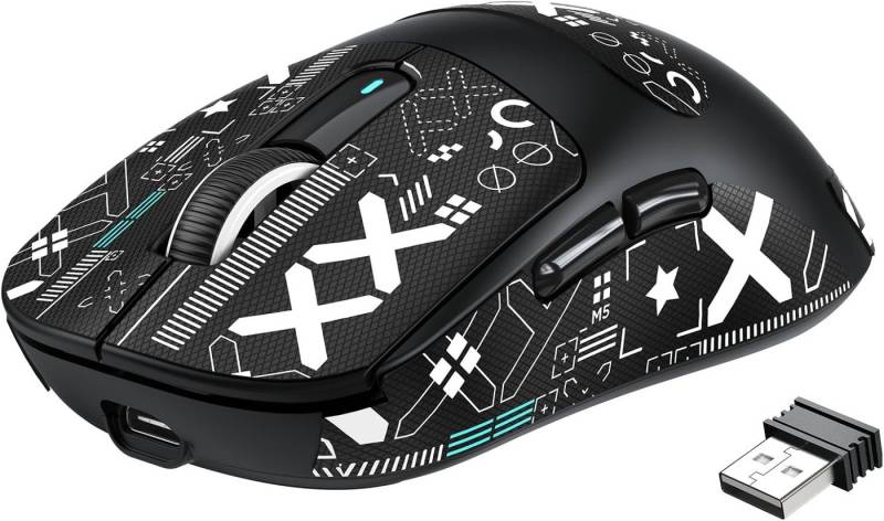 VGN GAMEPOWER 26000DPI, PixArt PAW3395, 2.4G/BT/Kabelgebunden, Bis zu 200 Std. Akku Gaming-Maus (Bluetooth, kabelgebunden, 2,4 G kabellos, mit 2,4 GHz für Verzögerungsfreiheit & Hochpräziser Sensor 26.000 DPI) von VGN GAMEPOWER