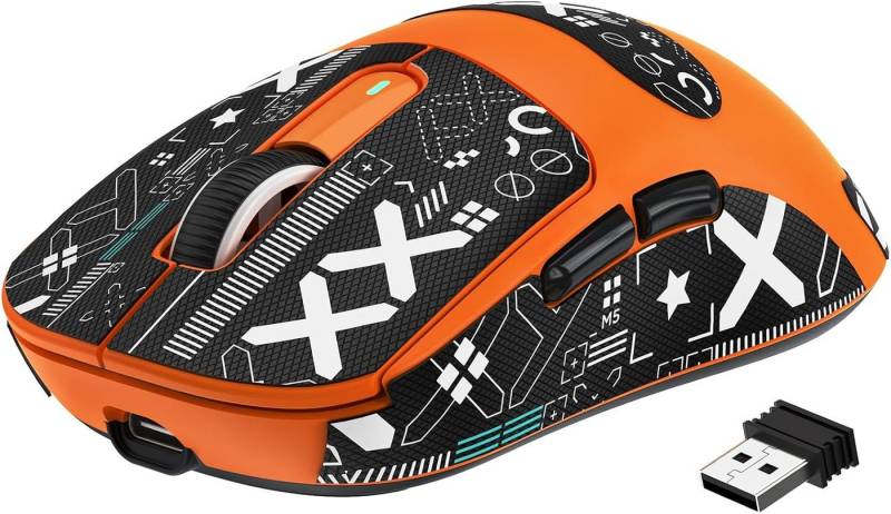 VGN GAMEPOWER 26000DPI, PixArt PAW3395, 2.4G/BT/Kabelgebunden, Bis zu 200 Std. Akku Gaming-Maus (Bluetooth, mit 2,4 GHz für Verzögerungsfreiheit & Hochpräziser Sensor 26.000 DPI) von VGN GAMEPOWER