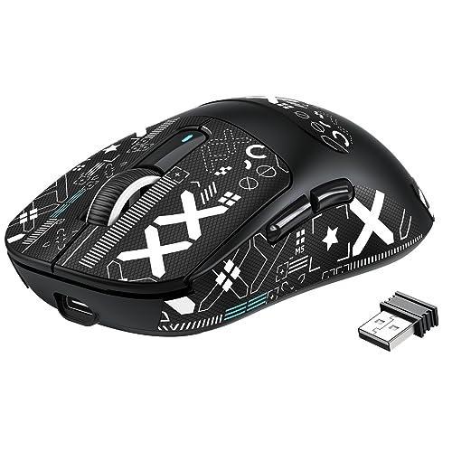 VGN GAMEPOWER ATTACK SHARK X3 Superlight Kabellose Gaming-Maus, 49g Ultraleicht Esports Mouse, 26000DPI, PixArt PAW3395 Sensor, 2.4G/BT/Kabelgebunden, G502, Griptape-Set, Bis zu 200 Std. Akku, Schwarz von VGN GAMEPOWER