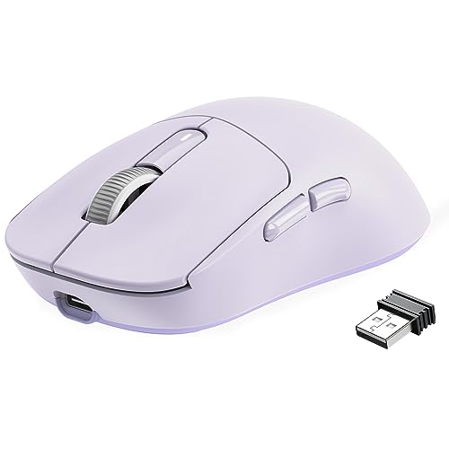 VGN GAMEPOWER Attack Shark X3 Superlight Kabellose Gaming-Maus, 49g Ultraleicht Mouse, 26000DPI, PixArt PAW3395, 2.4G/BT/Kabelgebunden, PTFE Feet, Bis zu 200 Std. Akku, G502, PC/Xbox/PS/Mac, Lila von VGN GAMEPOWER