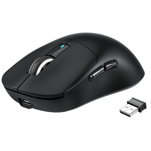 VGN GAMEPOWER Attack Shark X3 Superlight Kabellose Gaming-Maus, 49g Ultraleicht Mouse, 26000DPI, PixArt PAW3395, 2.4G/BT/Kabelgebunden, PTFE Feet, Bis zu 200 Std. Akku, G502, PC/Xbox/PS/Mac, Schwarz von VGN GAMEPOWER