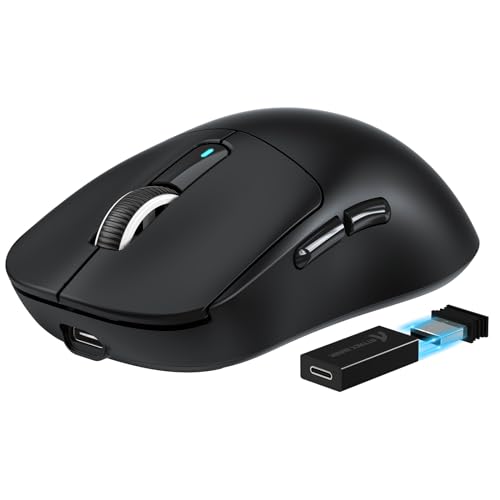 VGN GAMEPOWER Attack Shark X3PRO 59g Superlight Kabellose Gaming-Maus Esports, 4K/8KHz Abfragerate, 26000DPI, PixArt PAW3395, 2.4G/BT5.0/Kabelgebunden, Bis zu 200 Std. Akku, G502, PC/Xbox/PS, Schwarz von VGN GAMEPOWER