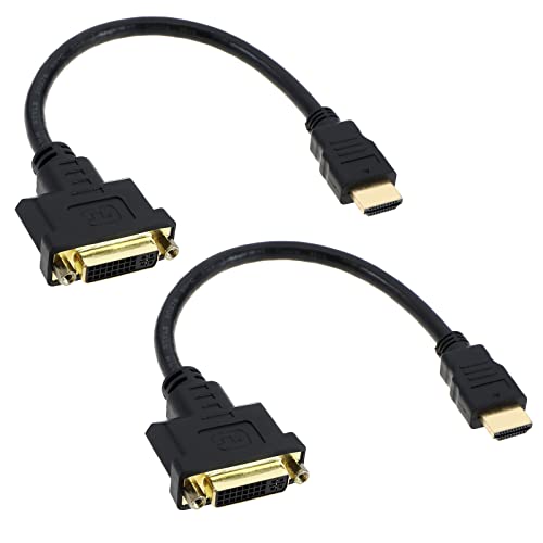 2 Stück HDMI-Kabel männlich auf DVI (24 + 5) weiblich HDMI auf DVI bidirektional Adapter HDMI DVI-I Zubehör Ersatz für Projektor HDTV Monitor von VGOL