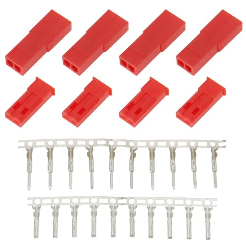 VGOL 20 Paar JST BEC Stecker Buchse 19,2x6x3,8mm 13,2x5,4x3,2mm 2 Pin Rot Steckergehäuse Crimpanschlussstecker Kit für Ferngesteuerte Elektrohubschrauber VGOL 20 Paar JST BEC Stecker Buchse 19,2x6x3,8mm 13,2x5,4x3,2mm 2 Pin Rot Steckergehäuse Crimpanschlussstecker Kit für Ferngesteuerte Elektrohubschrauber von VGOL
