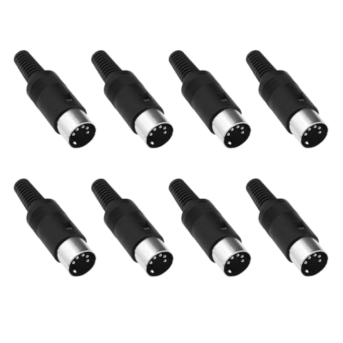 VGOL 8 Stück 5-poliger Stecker Stecker DIN-Lötstecker DIN-Lötstecker Kabelstecker für Mixer Elektronische Trommel Verstärker Mikrofon von VGOL