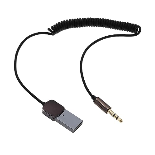 VGOL Geräuschfreier Bluetooth Auto Audio Empfänger mit Bedienungsanleitung Bluetooth Aux Adapter Auto Bluetooth v5.0 Wireless Receiver 3,5 mm Stecker Schwarz von VGOL