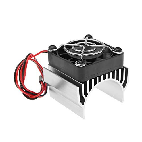 VGOL RC Motor Kühlkörper mit Lüfter Kühlung für 540 550 3650 3660 RC Automodell Motor Fernbedienung Auto Aluminiumlegierung Silber von VGOL