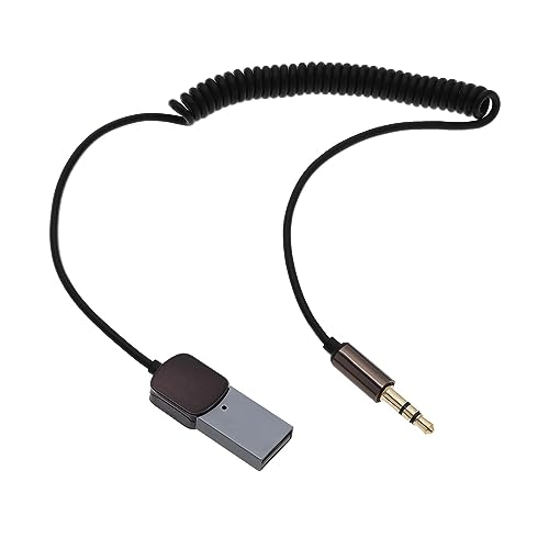 VGOL Rauschfreier Bluetooth-Autoradio-Receiver mit Bedienungsanleitung Bluetooth-Aux-Adapter Auto-Bluetooth-V5.0-Funkempfänger 3,5-mm-Stecker Schwarz von VGOL
