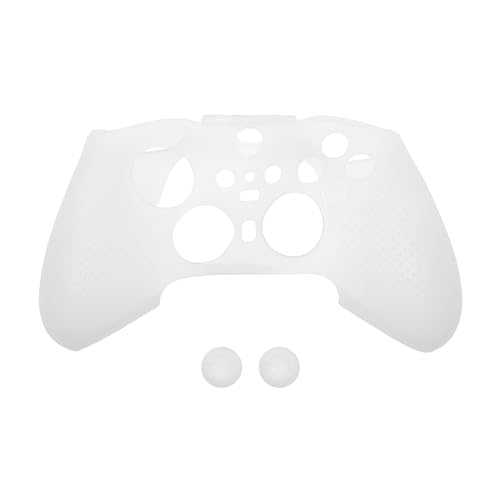 VGOL Weiche rutschfeste Silikonhülle mit Daumengriff Kappen Kompatibel mit Xbox Elite Wireless Controller Serie 2 Weicher Gummi Hautschutz Weiss von VGOL