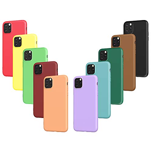 VGUARD 10 Stück Silikon Hülle für iPhone 11 Pro Max 6.5 Zoll mit Kameraschutz, Ultra Dünne Leichte Weiche Stoßfest Schutzhülle Flexible TPU Matte Handyhülle Kratzfest Case Cover - 10 Farben von VGUARD