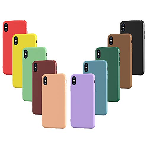 VGUARD 10 Stück Silikon Hülle für iPhone 12 Pro Max 6.7 Zoll mit Kameraschutz, Ultra Dünne Leichte Weiche Stoßfest Schutzhülle Flexible TPU Matte Handyhülle Kratzfest Case Cover - 10 Farben von VGUARD